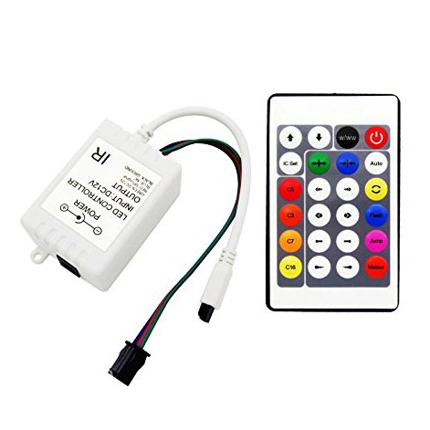 DC12V, SP101 Mini IR Wireless 24Key LED Controller For WS2811 IC Dream Color RGB LED Flexible Strip Lights or Module String Lamp